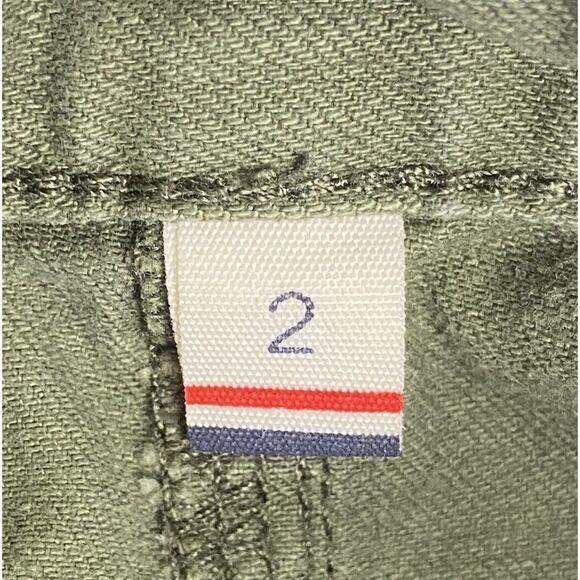 Tommy Hilfiger Button Front Denim Skirt Army Green Womens 2 Minimalist Utility - Picture 4 of 8